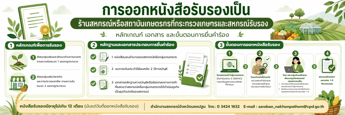 การออกหนังสือรับรองเป็นร้านสหกรณ์